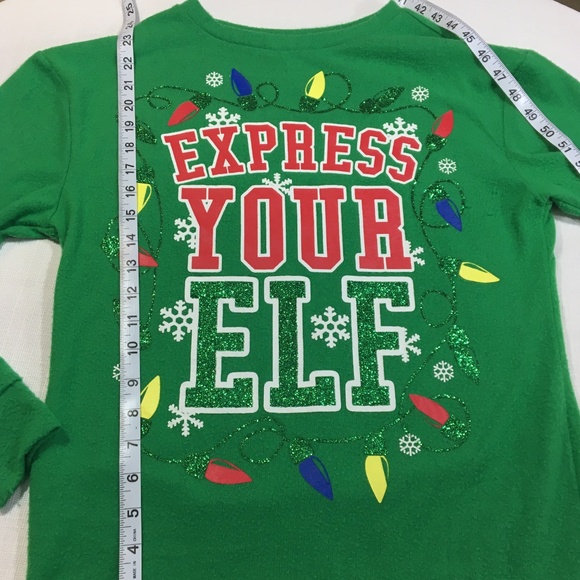 Express You Elf Christmas Lights Sweatshirt Soft - Picture 4 of 7